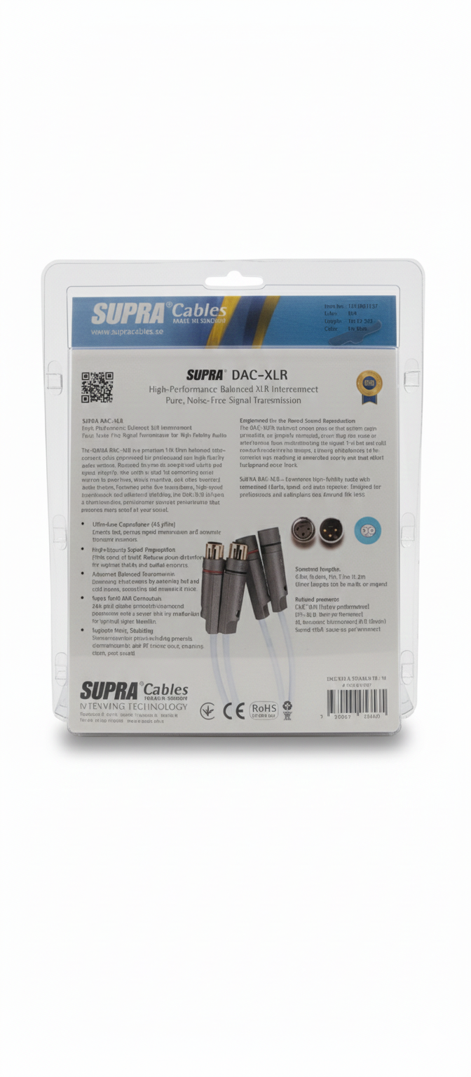 SUPRA DAC-XLR AUDIO DA 1 METRO COPPIA CAVI BILANCIATI
