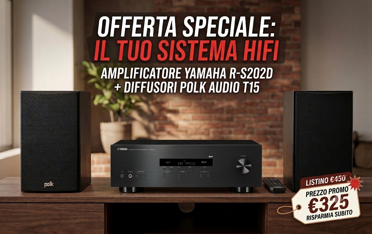 Amplificatore Yamaha Rs202D bk + diffusori polk audio T15