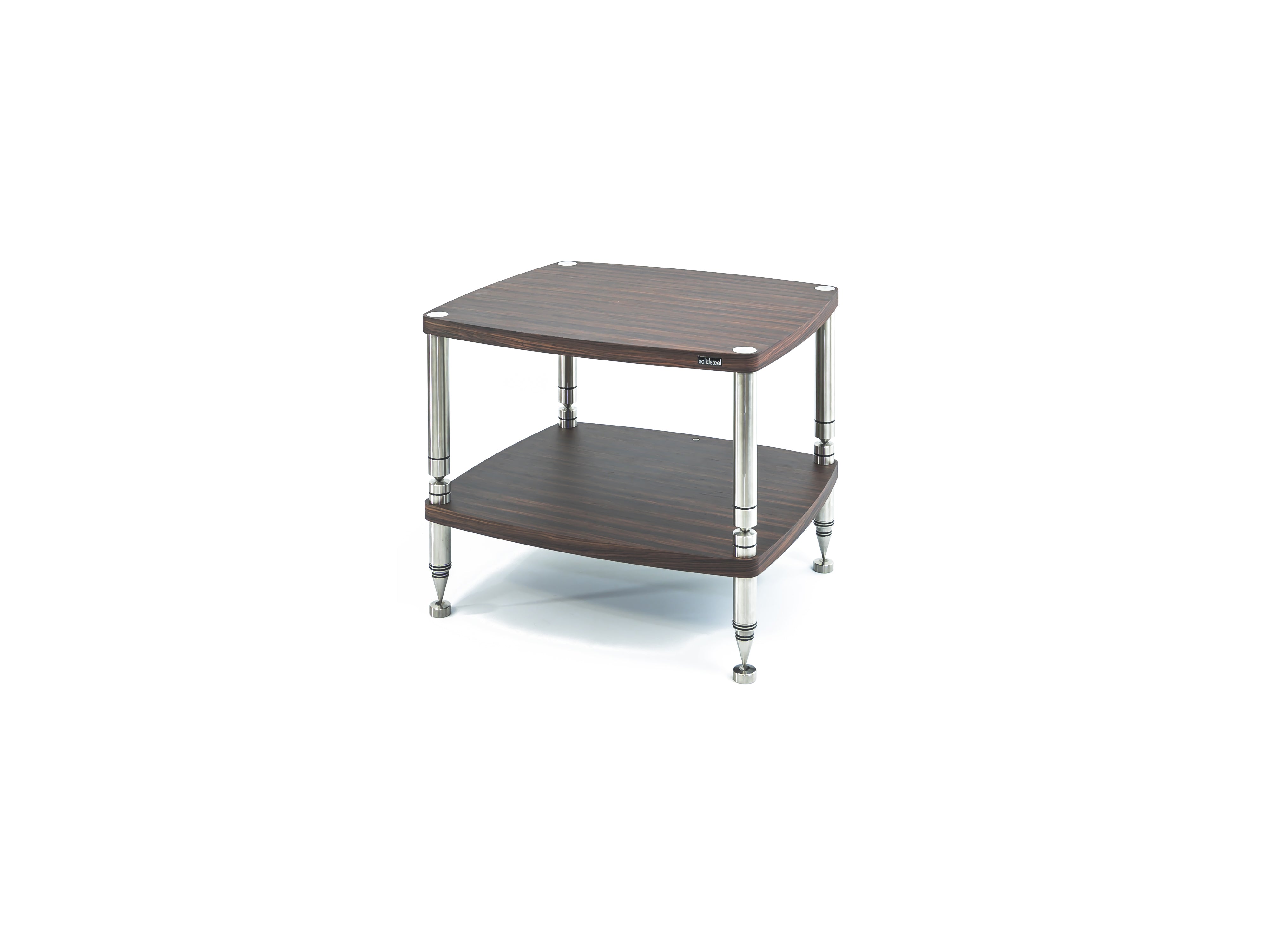Solidsteel HF-2 rosewood mobile hifi a 2 ripiani 4 piedi in acciaio inox