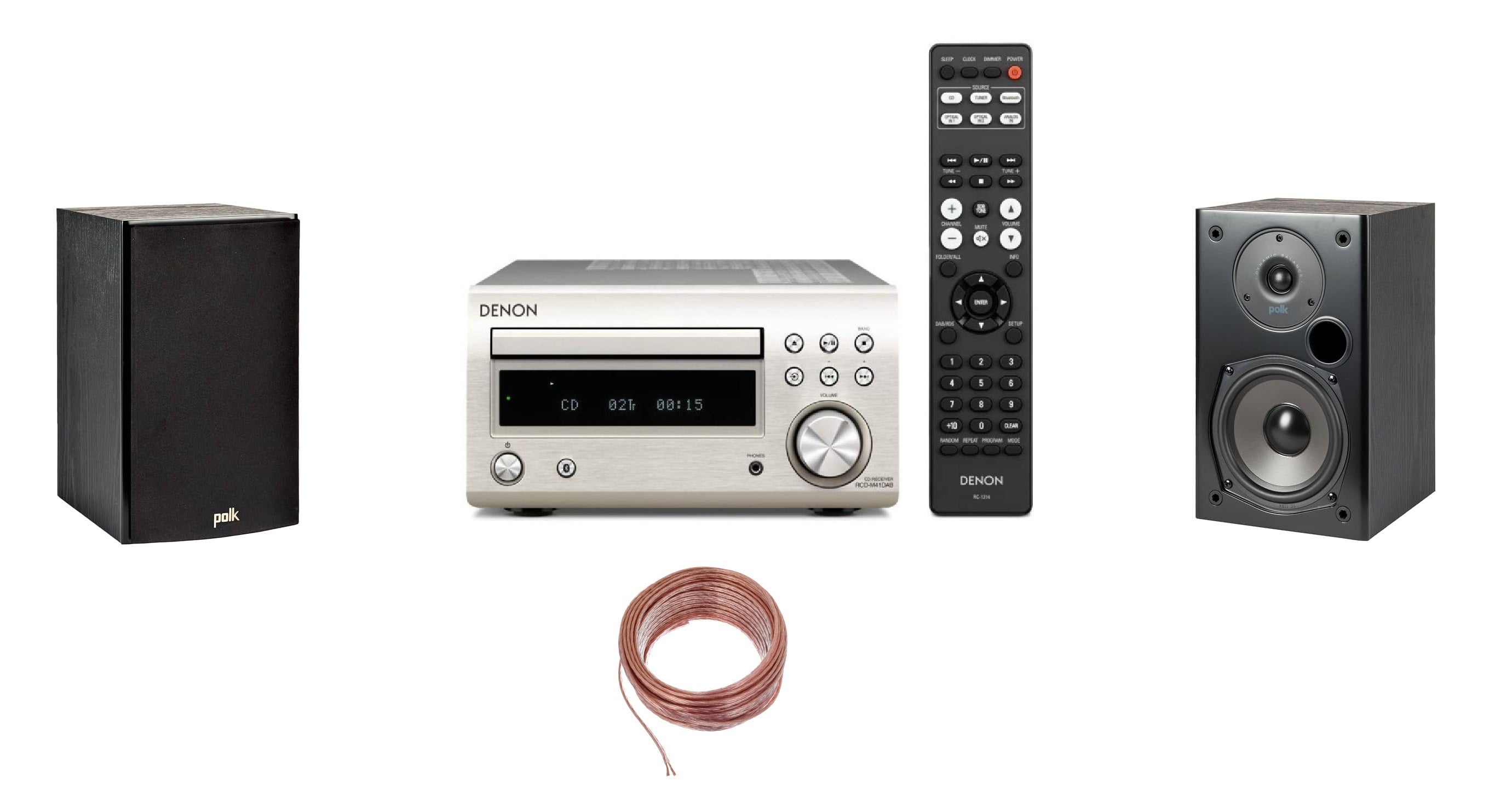 Denon RCDM41 silver + diffusori polk audio T15