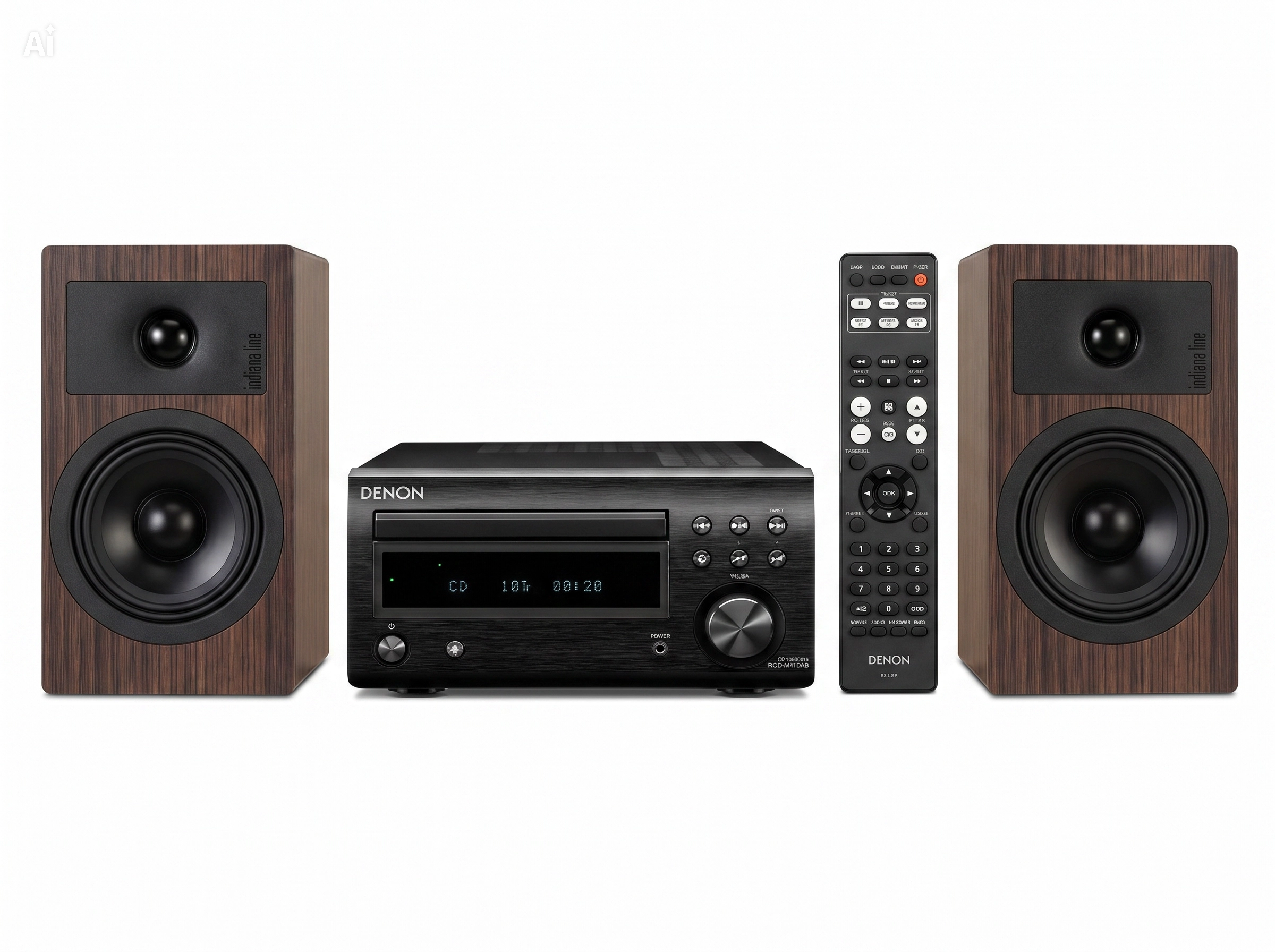 Denon RCDM41 DAB nero + Indiana line TESI 2 Mocha