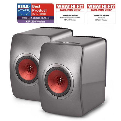 Kef LS50 wireless grey/red sistema audio audiophile attivo