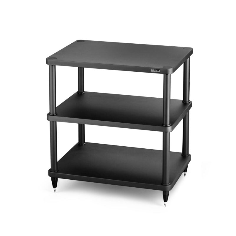Solidsteel S3-3 Tavolino HiFi 3 ripiani MDF e 4 gambe in alluminio verniciato