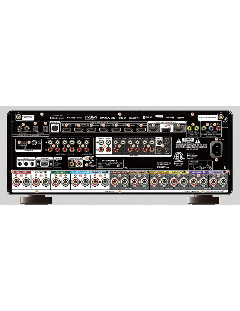 Marantz Cinema 40 silver Amplificatore AV 9.4 canali 125 Watt