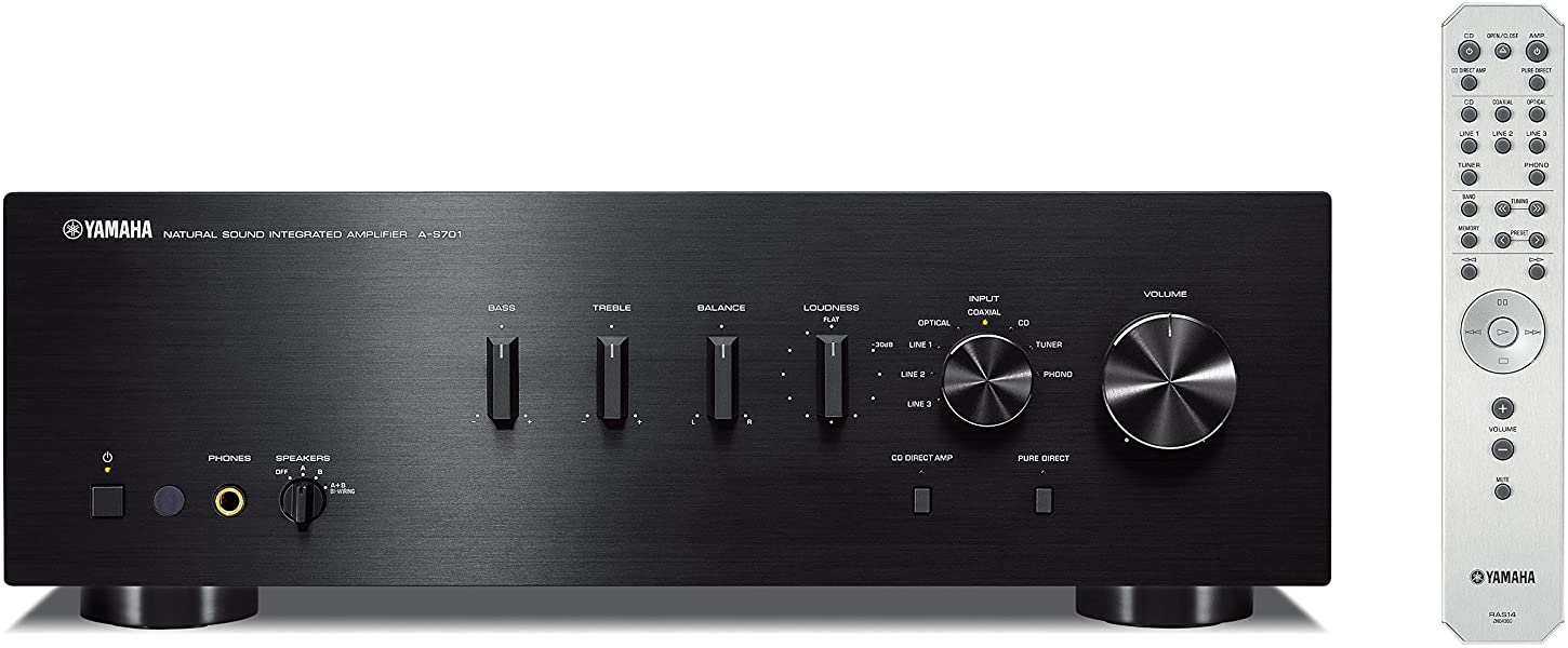 Yamaha As701 nero amplificatore integrato con fono mm e dac 2x100 watt
