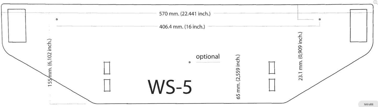 Solidsteel WS-5 mensola a muro per giradischi dim. 500x410 mm x 19mm