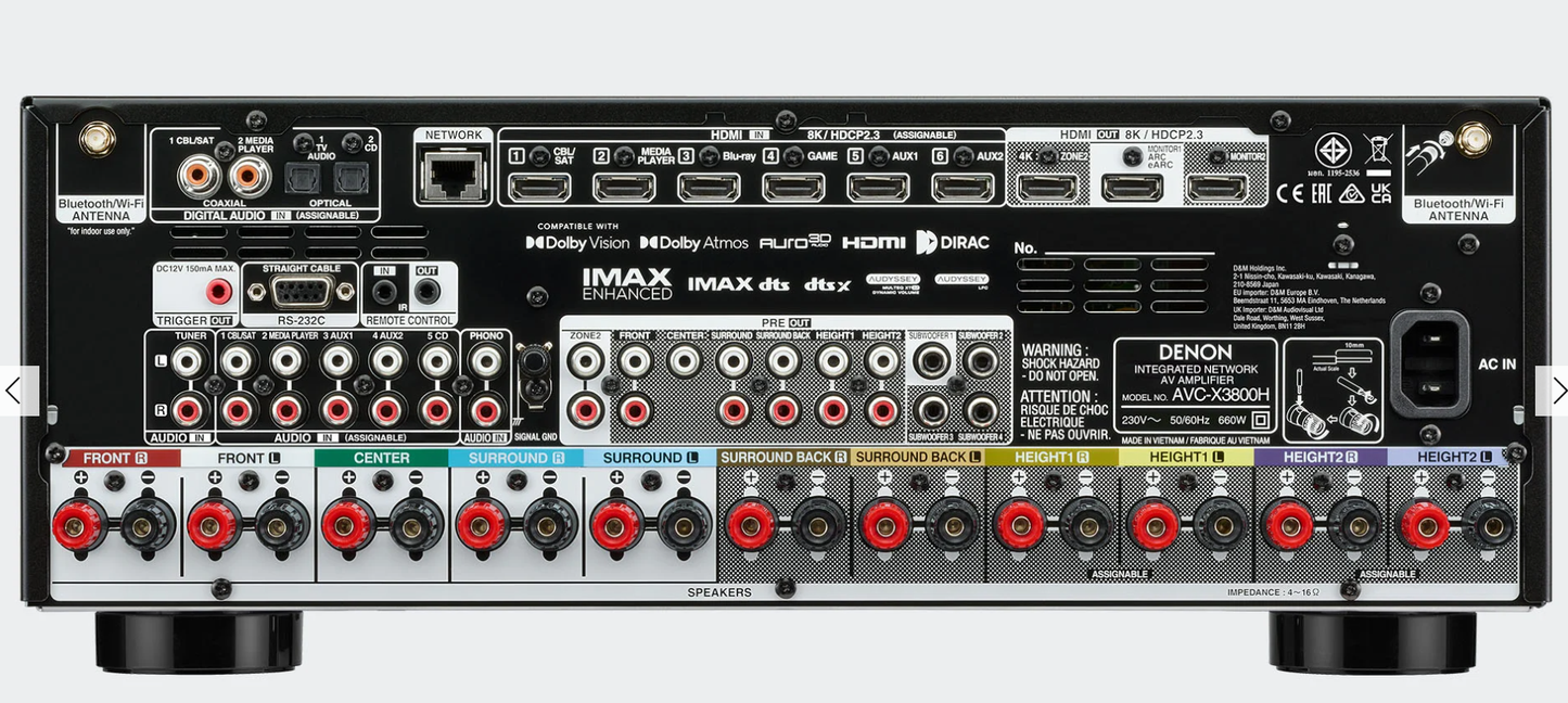 Denon AVC-X3800H sinto amplificatore AV 9.4 canali - Dolby Atmos e DTS:X