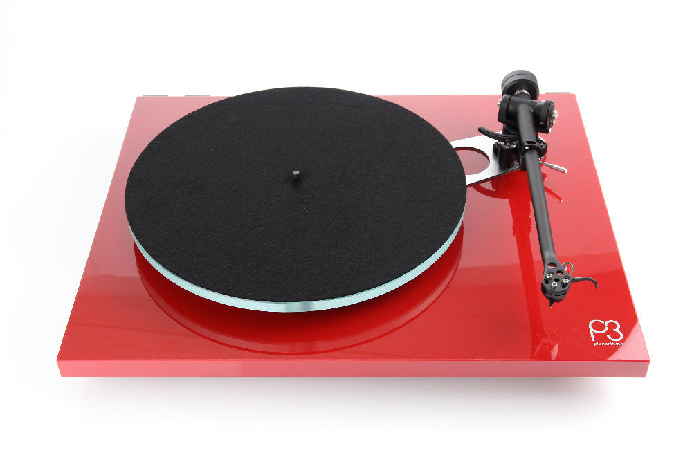 Rega planar 3 rosso giradischi con braccio RB330 cappa senza testina