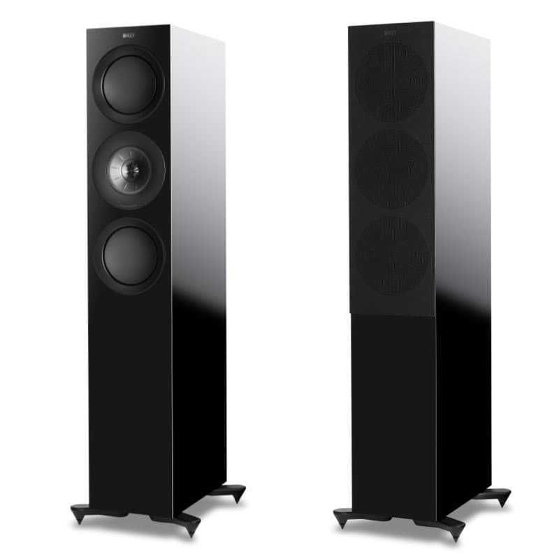 Kef R7 nero laccato coppia diffusori da pavimento 3 vie con Uni-Q