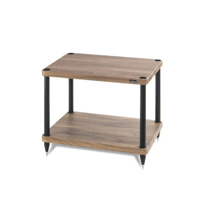 Solidsteel S3-2 noce Tavolino HiFi 2 ripiani MDF e 4 gambe in alluminio verniciato