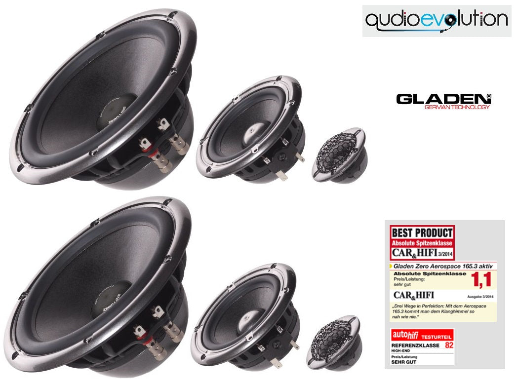 Gladen AEROSPACE 165.3 active kit 3 vie hi end versione senza crossover passivo