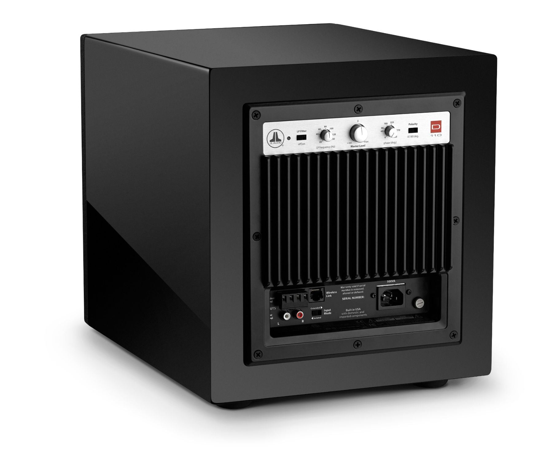 JL AUDIO D110 V2 nero laccato subwoofer attivo da 750 watt rms