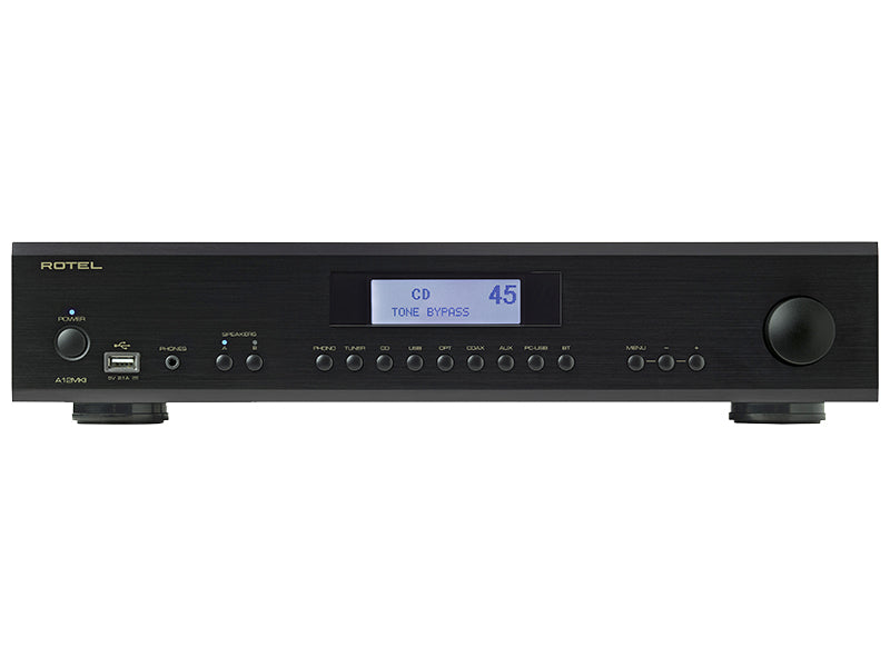 Rotel A12MKII nero integrato da 60+60W RMS phono bluetooth e dac 2-bit/384kHz