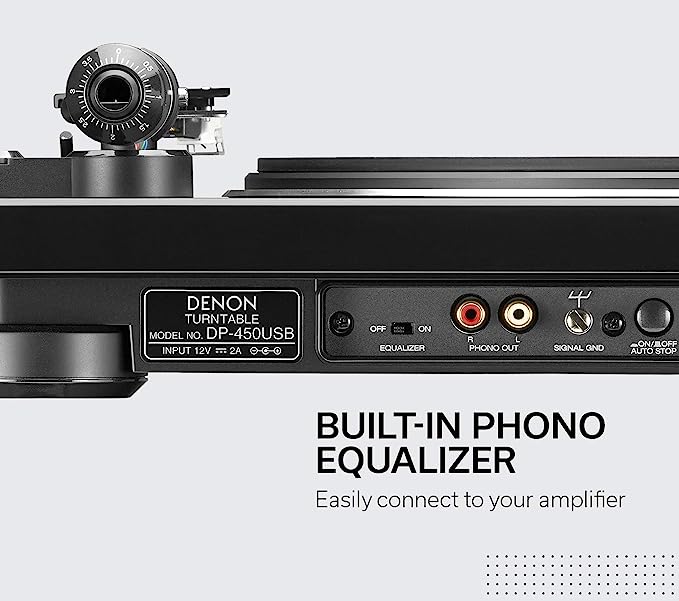 Denon DP 450 bianco giradischi usb braccio a S semi-automatico