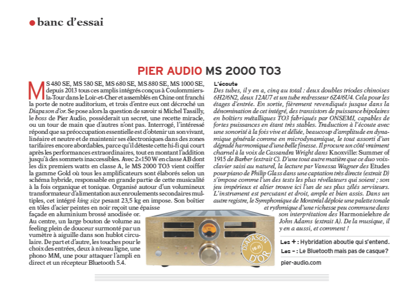 Pier Audio MS2000 T03 nero integrato 2 canali ibrido