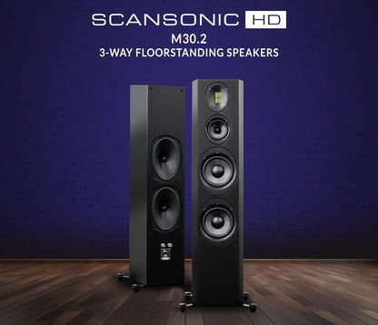 Scansonic M30.2 nere diffusori pavimento 3 vie con radiatore passivo