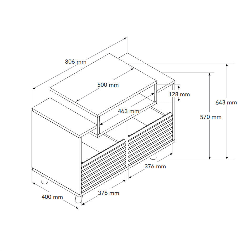 Norstone Oslo 800 rovere/bianco mobile hifi porta vinile