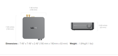 WiiM Amp dark grey streamer audio Airplay 2 wifi dlna e amplificatore