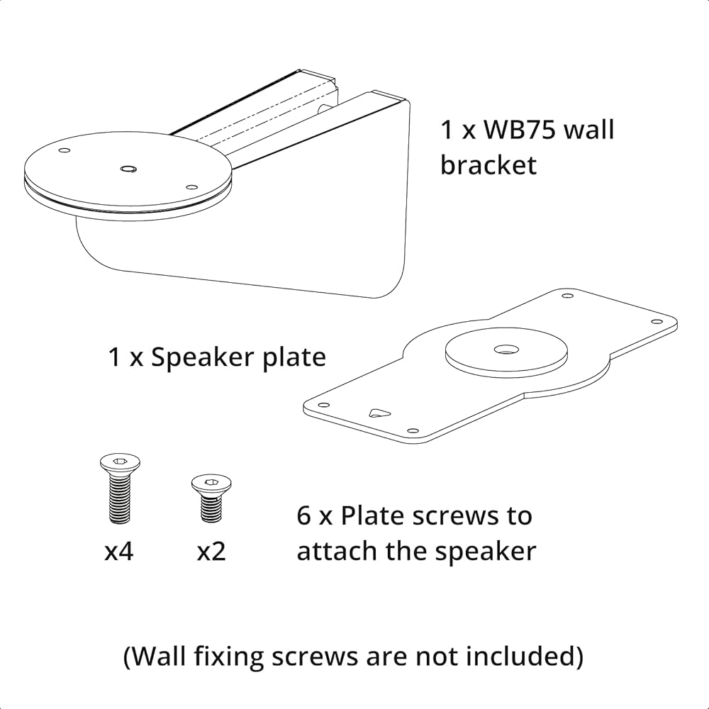 Q Acoustics WB75 bianca Staffa da parete INCLINABILE E ROTABILE