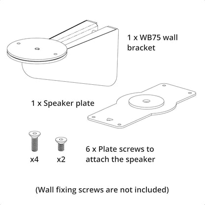 Q Acoustics WB75 bianca Staffa da parete INCLINABILE E ROTABILE