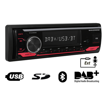Macrom DL3300DAB autoradio 50x4 DAB FLAC USB