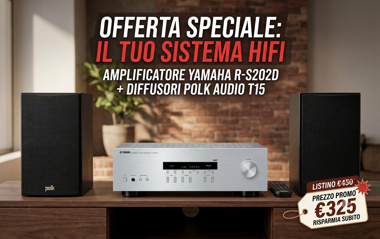 Amplificatore Yamaha Rs202D SILV + diffusori polk audio T15
