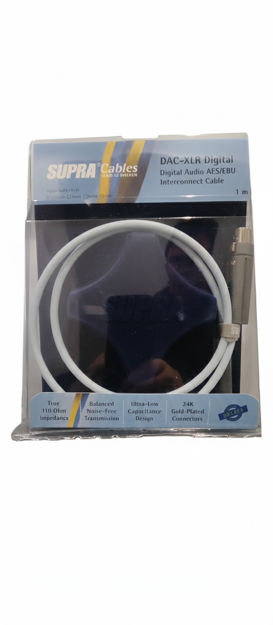SUPRA DAC-XLR digital AES/EBU DA 1 METRO COPPIA CAVI BILANCIATI DIGITALI