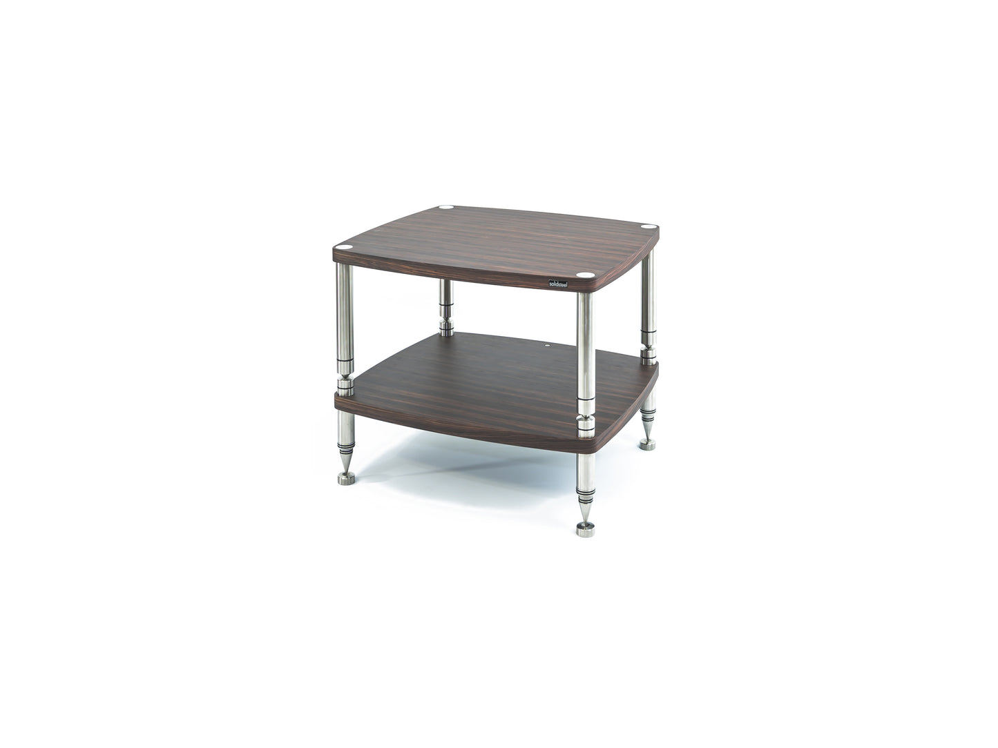 Solidsteel HF-2 rosewood mobile hifi a 2 ripiani 4 piedi in acciaio inox