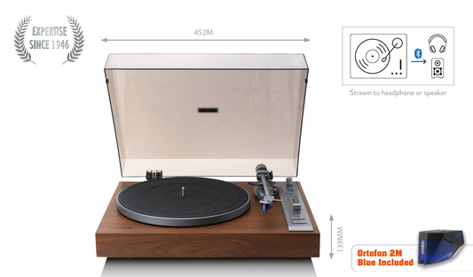 Lenco LBT-515 giradischi con bluetooth e testina ortofon 2mblue