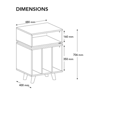Norstone STOCKHOLM 700 Black - Walnut MOBILE