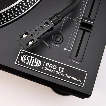 Vestlyd pro t1 nero giradischi trazione diretta braccio a s e pitch adj