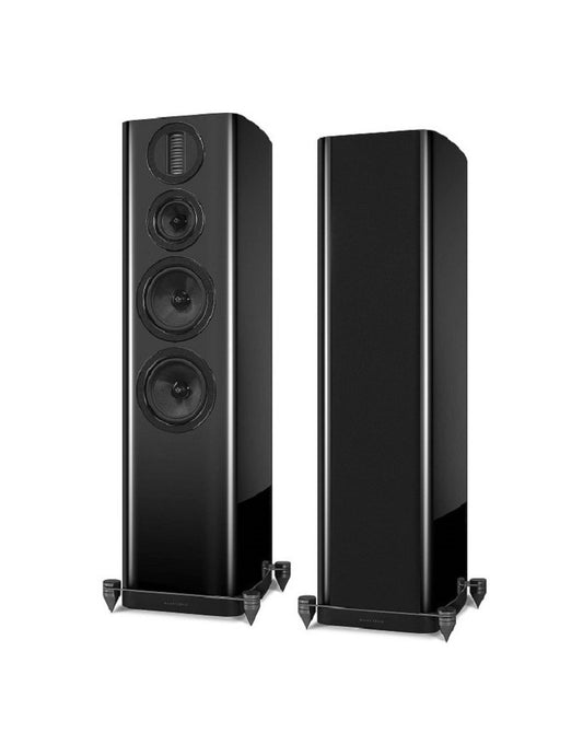 Wharfedale Aura 4 nero laccato diffusori da pavimento 3 vie tweeter AMT