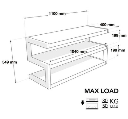 Norstone Esse AV black/walnut mobile 3 ripiani NUOVO