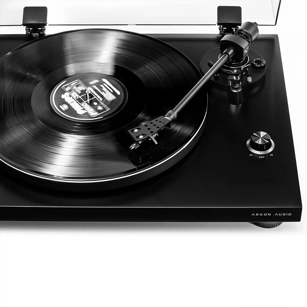 Argon Audio TT-3 nero giradischi a cinghia testina ortofon
