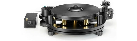 Michell Gyro nero giradischi a cinghia, 33/45 giri con clamp, senza braccio