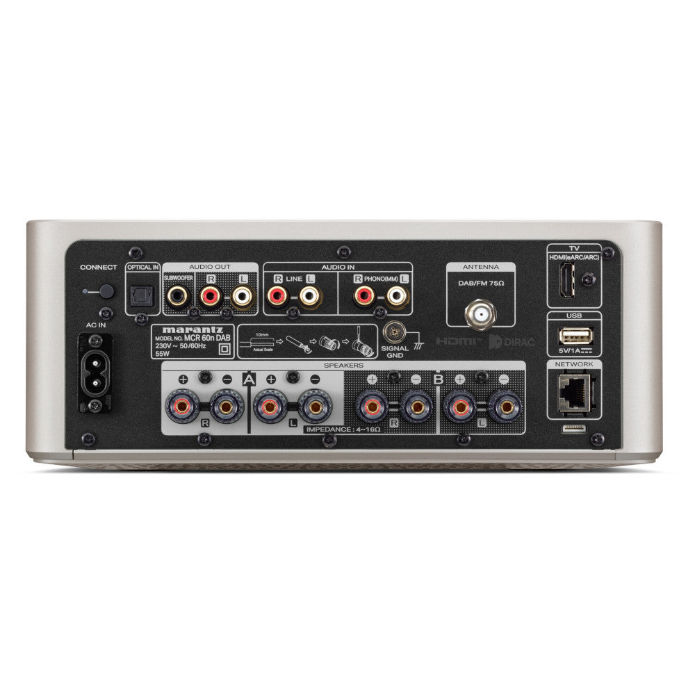 MARANTZ MCR 60N DAB silver Hi-Fi All-in-One Compatto con DAB