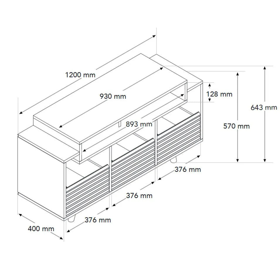 Norstone Oslo 1200 rovere/bianco mobile hifi porta vinile