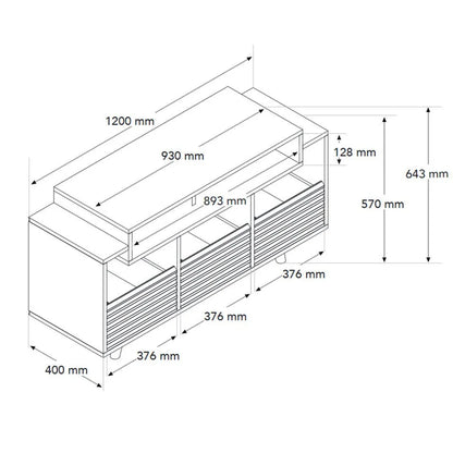 Norstone Oslo 1200 rovere/bianco mobile hifi porta vinile