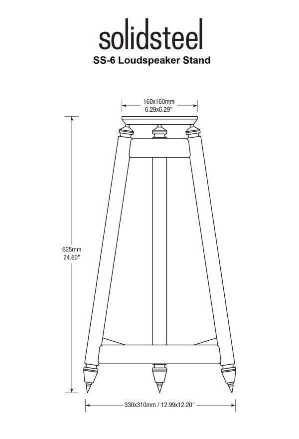 Solidsteel SS-6 bianchi stand diffusori a 3 gambe acciaio inox