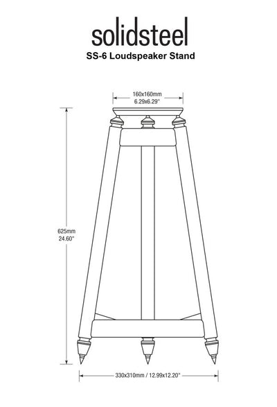 Solidsteel SS-6 bianchi stand diffusori a 3 gambe acciaio inox