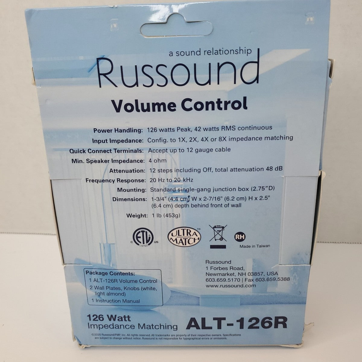 Russound ALT-126R volume control con adattamento di impedenza