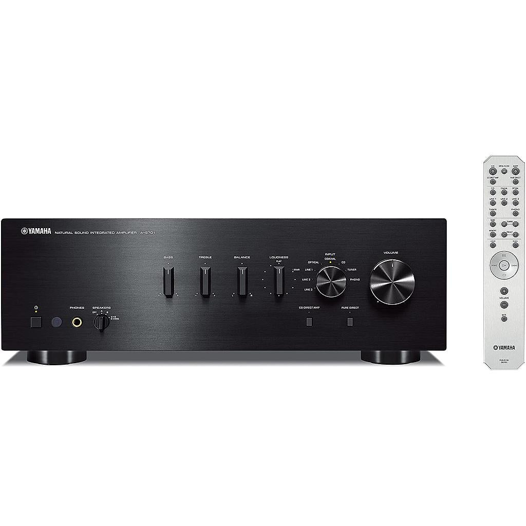 Yamaha As701 nero amplificatore integrato con fono mm e dac 2x100 watt