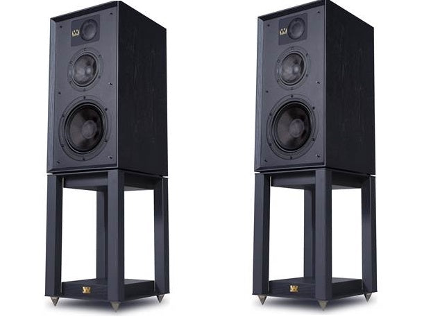 Wharfedale Linton nere con stand diffusori 3 vie serie anniversary
