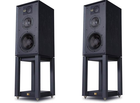 Wharfedale Linton nere con stand diffusori 3 vie serie anniversary