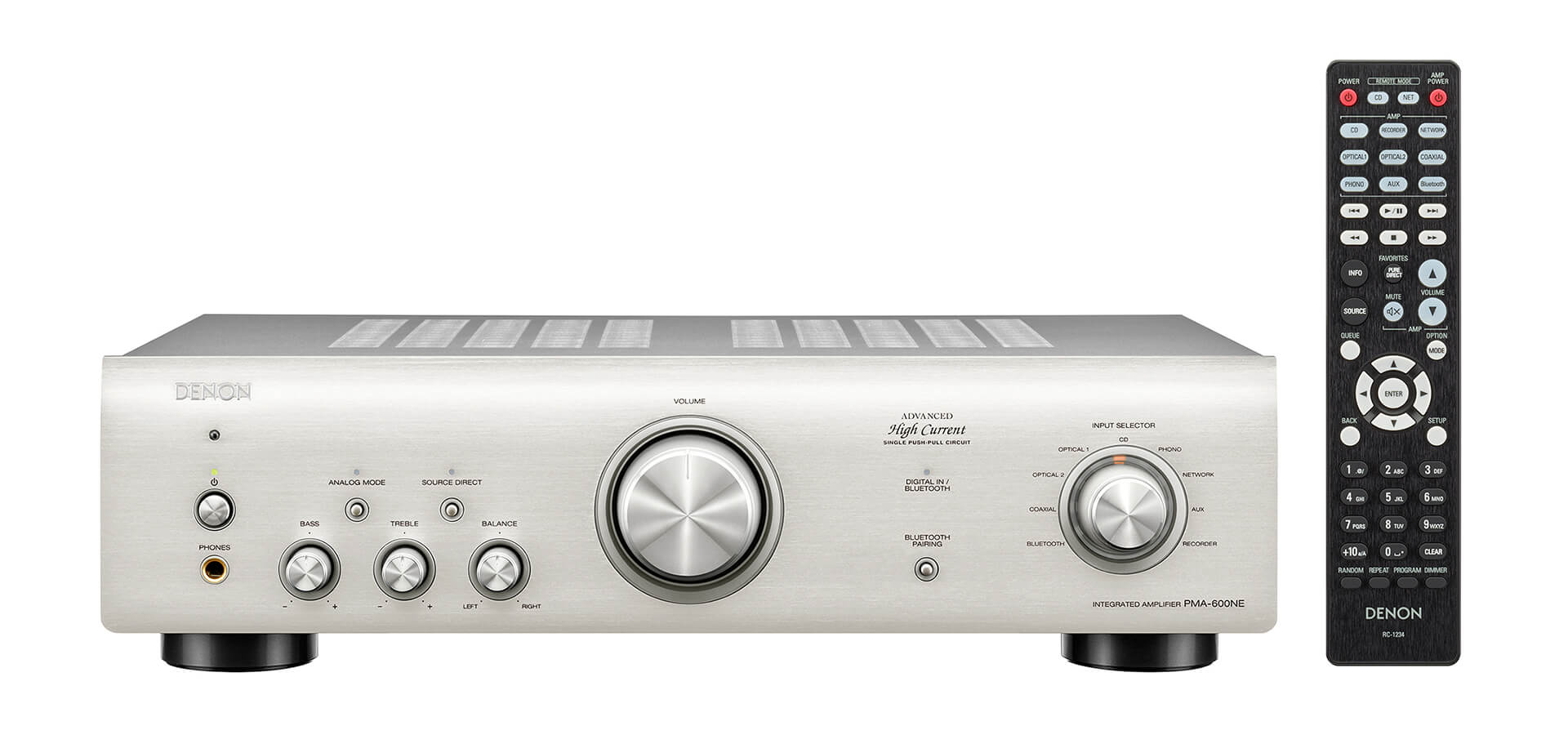ゾ*キ様 美品DENON PMA-600NE ハイレゾBluetooth搭載 2 Denon PMA600NE silver integrato 2x70 watt con bluetooth e phono MM