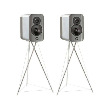 Q Acoustics concept 300 silver-ebano diffusori 2 vie + stand tensegrity