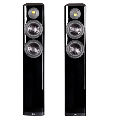 Elac Vela FS407 nero laccato Coppia casse pavimento 2½ Vie tweeter a nastro