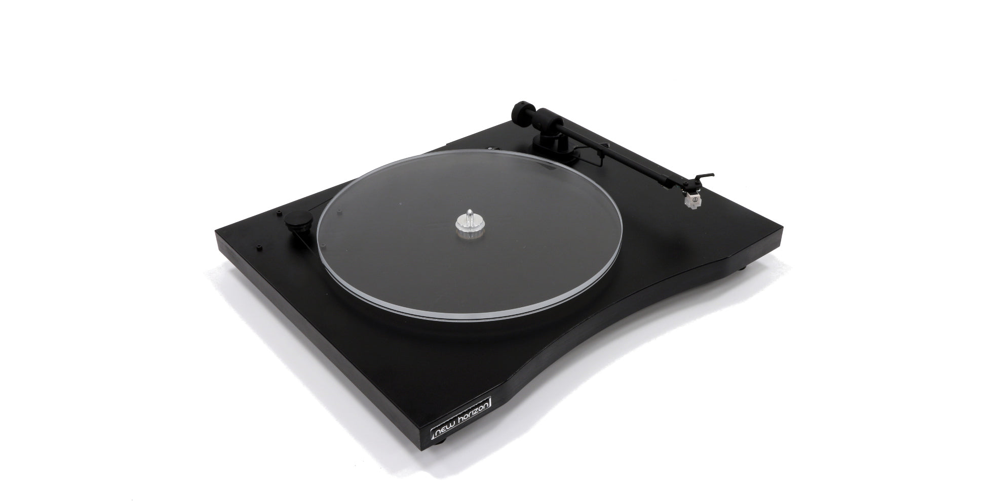 New Horizon 121 nero giradischi a telaio rigido  testina MM AudioTechnica AT-3600L coperchio