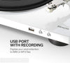 Denon DP-450 bianco giradischi usb braccio a S semi-automatico