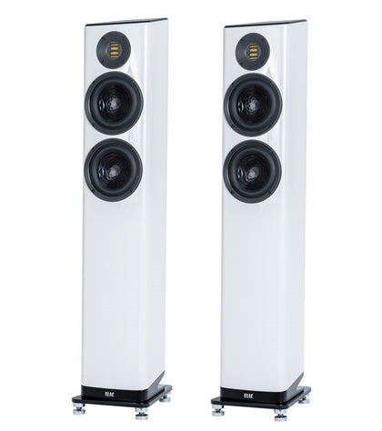 Elac Vela FS407 bianco laccato Coppia casse pavimento 2½ Vie tweeter a nastro